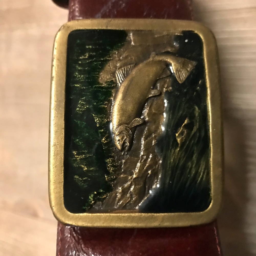 Trout Indiana Metal Crafted Belt buckle 1977